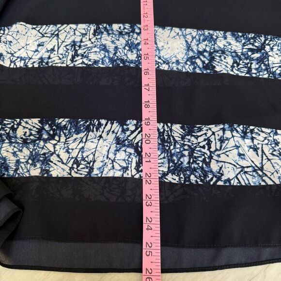 Michael Kors Blue striped Round Neck 3/4 sleeves Top Blouse oversized Size M - Picture 6 of 7